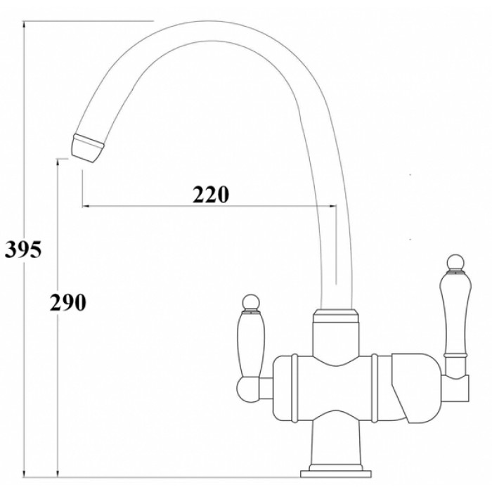 Zorg ZR 329 YF Br Смеситель для кухни Zorg 395х220  - Вид №2