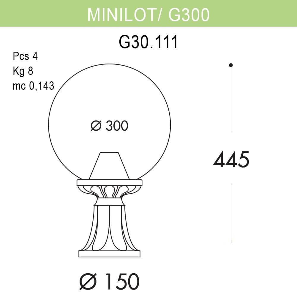 Уличный светильник Fumagalli Minilot/G300 G30.111.000.AYE27 FUMAGALLI MINILOT, G300 273186 Черный  - Вид №1