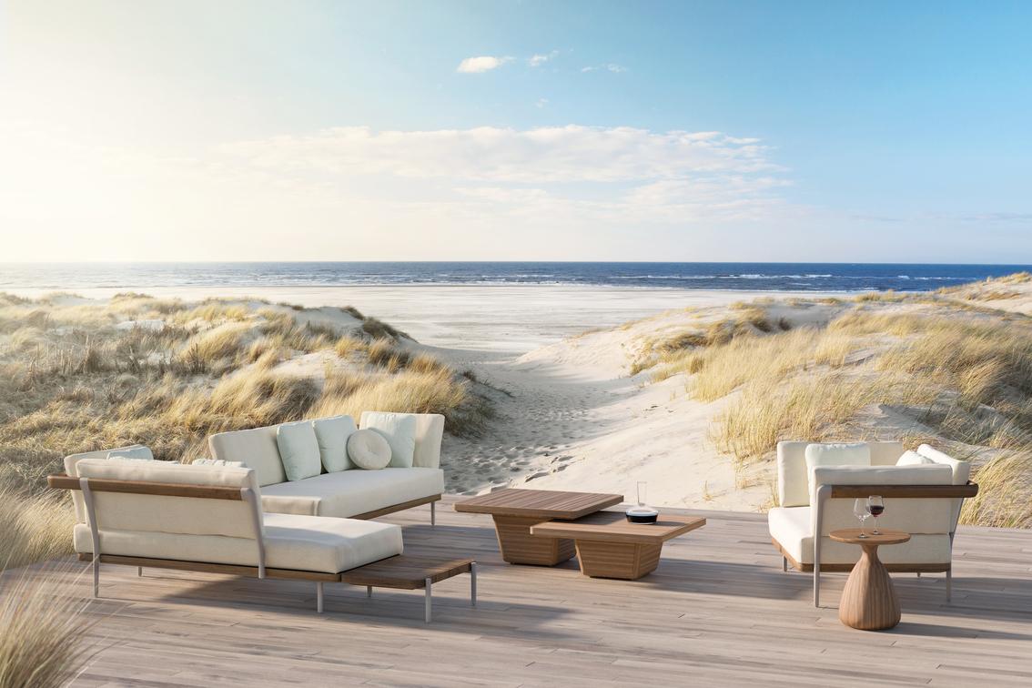 MNST1204 Сиденье с двойным концом, правое кремень teak Manutti Flex - Вид №9