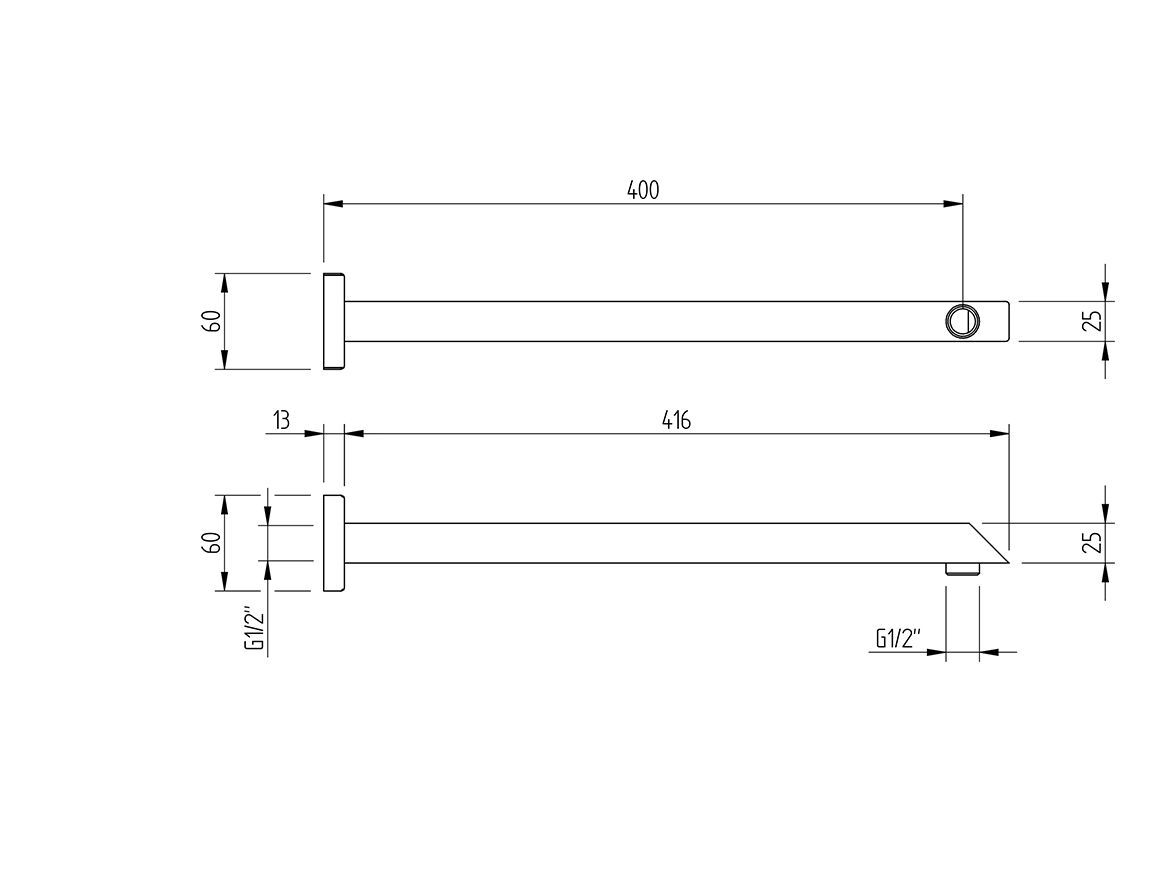 Стальной настенный душ Aquademy Quadro ARCH-00108789 - Вид №2