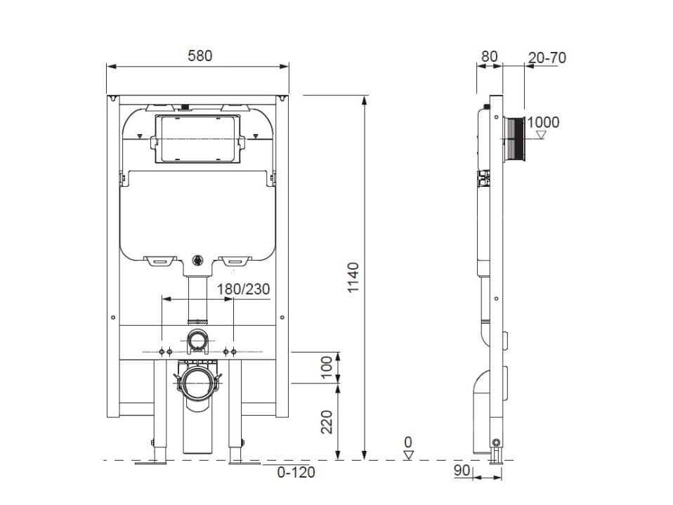 Пластиковый утопленный сливной ящик CROSSWATER WCF118X50-VS+2 ARCH-00027158 - Вид №2