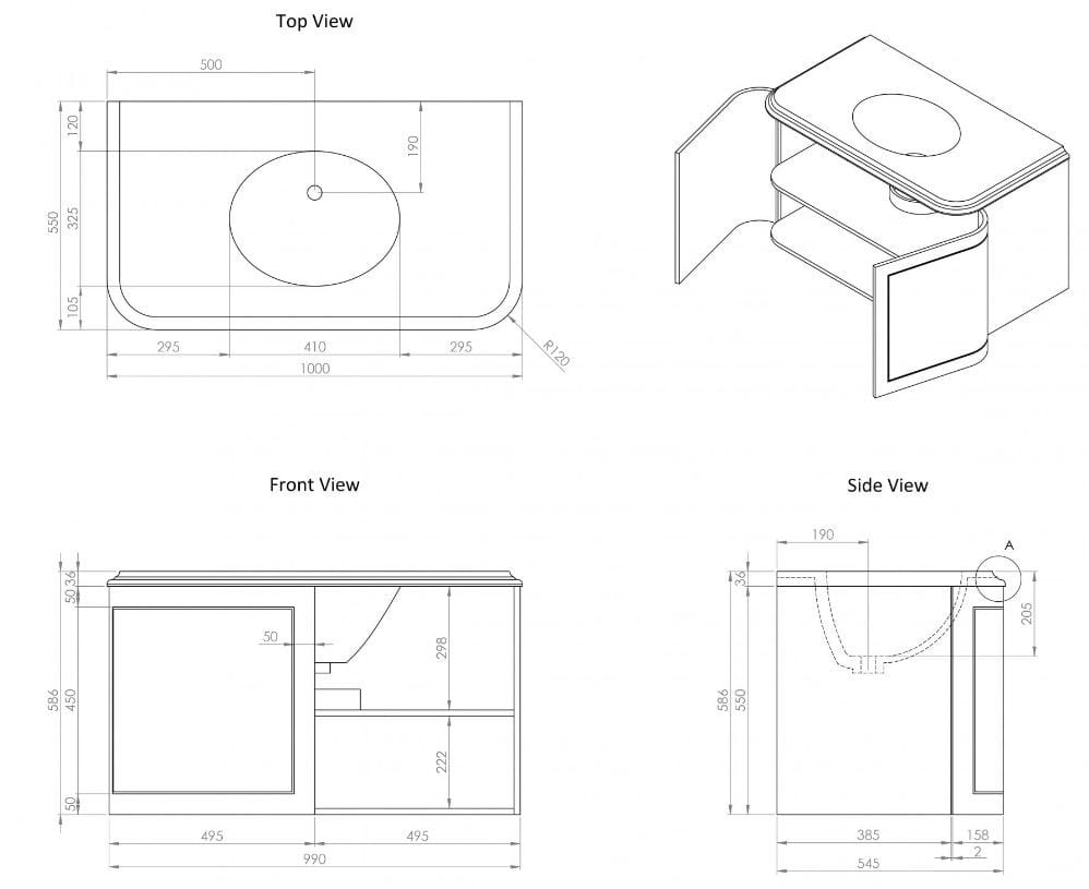 Деревянный подвесной шкаф с одной раковиной с дверцами LUSSO CHARSLEY ARCH-00052715 - Вид №28