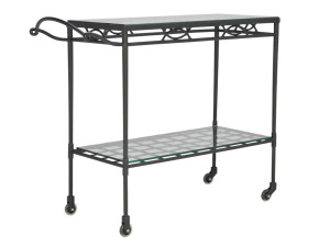 Садовая тележка для еды из нержавеющей стали и стекла