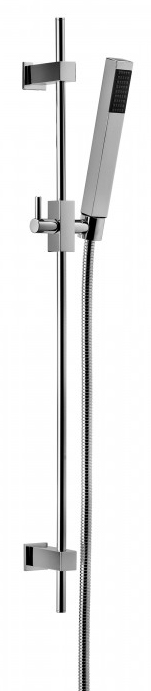 874 Квадратная направляющая в минималистском стиле с однофункциональным ручным душем и мм. Шланг с двойной блокировкой 1500, конический 1/2 дюйма. Bongio Wellness