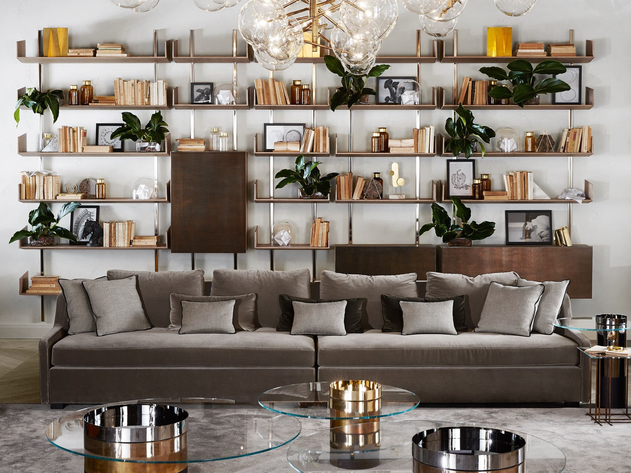 Низкий журнальный столик из закаленного стекла и латуни Gallotti&Radice ARCH-00099001 - Вид №1