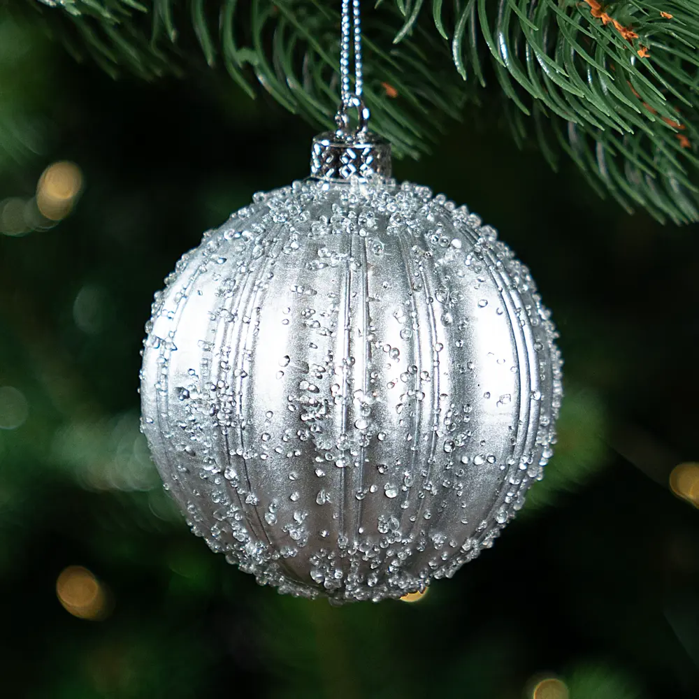 Елочный шар KREAFORTA фактурный матовый серый ø8 см 89420659 STLM-1583517