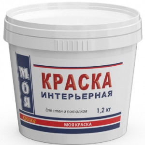 90672843 Краска акриловая ВД-АК-230 Интерьерная белая База А 1.2 кг STLM-0332385 МОЯ КРАСКА