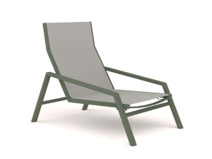 Алюминиевый шезлонг с подлокотниками