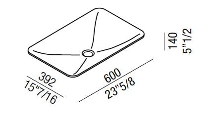 Прямоугольная встраиваемая раковина из Cristalplant® Agape Ottocento 001 ARCH-00053571 - Вид №5