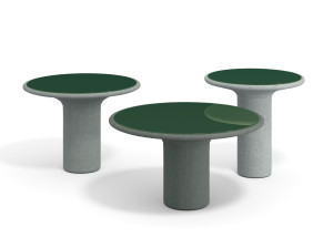 Круглый стеклянный журнальный столик