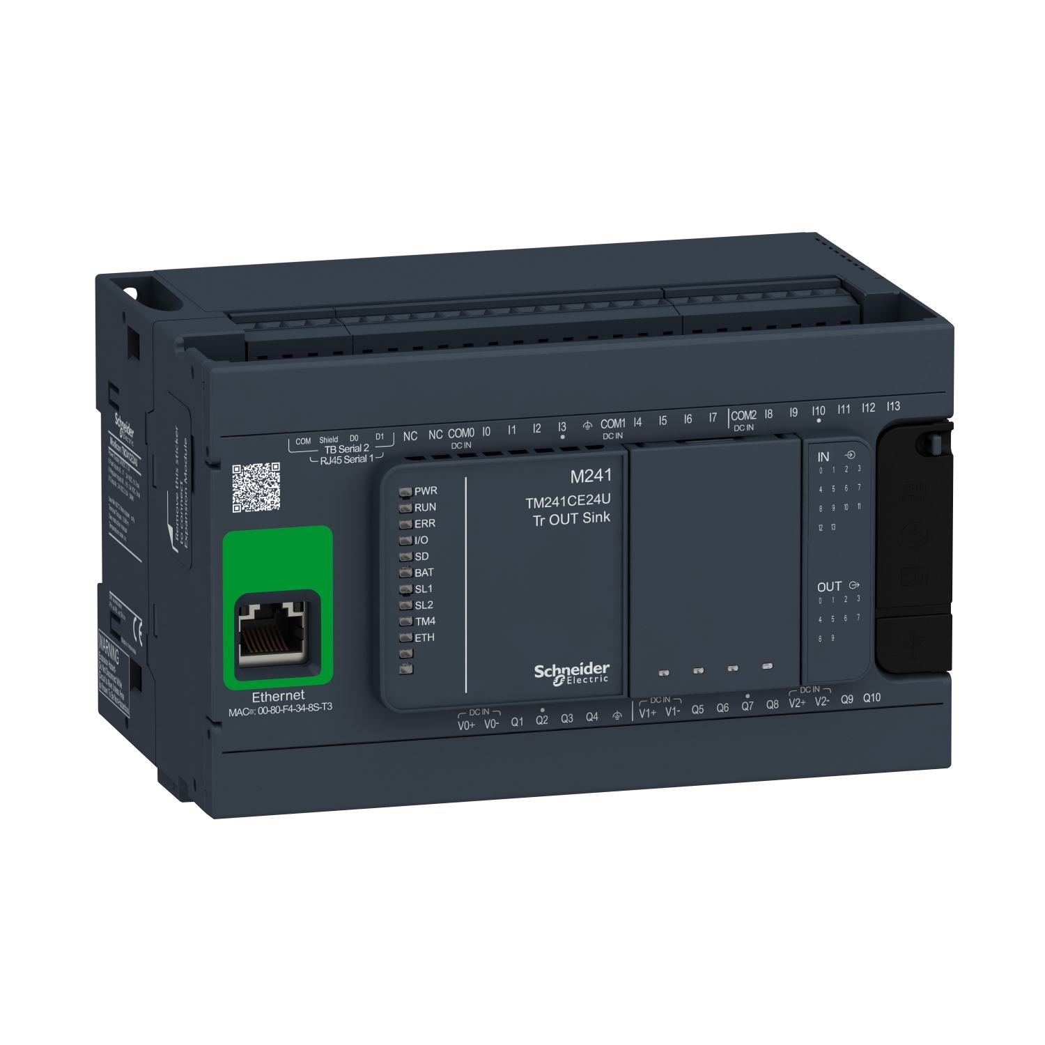 TM241CE24U БАЗОВЫЙ БЛОК M241-24IO ТРАНЗИСТ ПРИЕМНИК ETHERNET Schneider Electric 