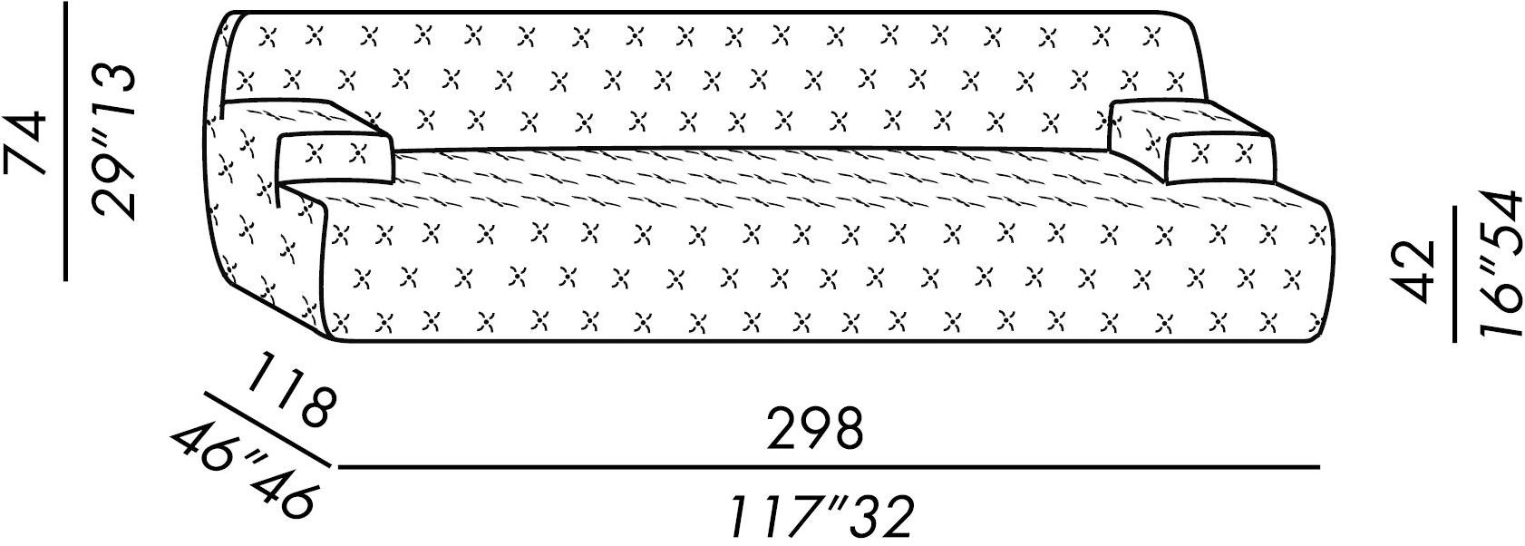 Meridiani Тафтинговый диван из ткани Norton sun-id-1425789 - Вид №5