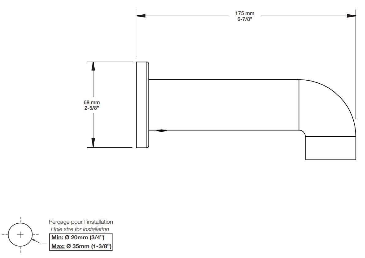 Настенный дозирующий носик для ванны BARIL BEC-0520-73 ARCH-00152657 - Вид №3