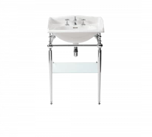 Gentry Home Таз большой белый Victorian Хром GH101572