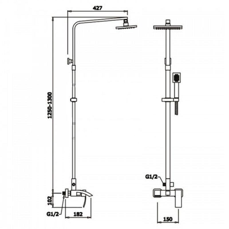 GZ 12062D Душевая система Ganzer Бронза Ganzer Германия 13899 - Вид №2