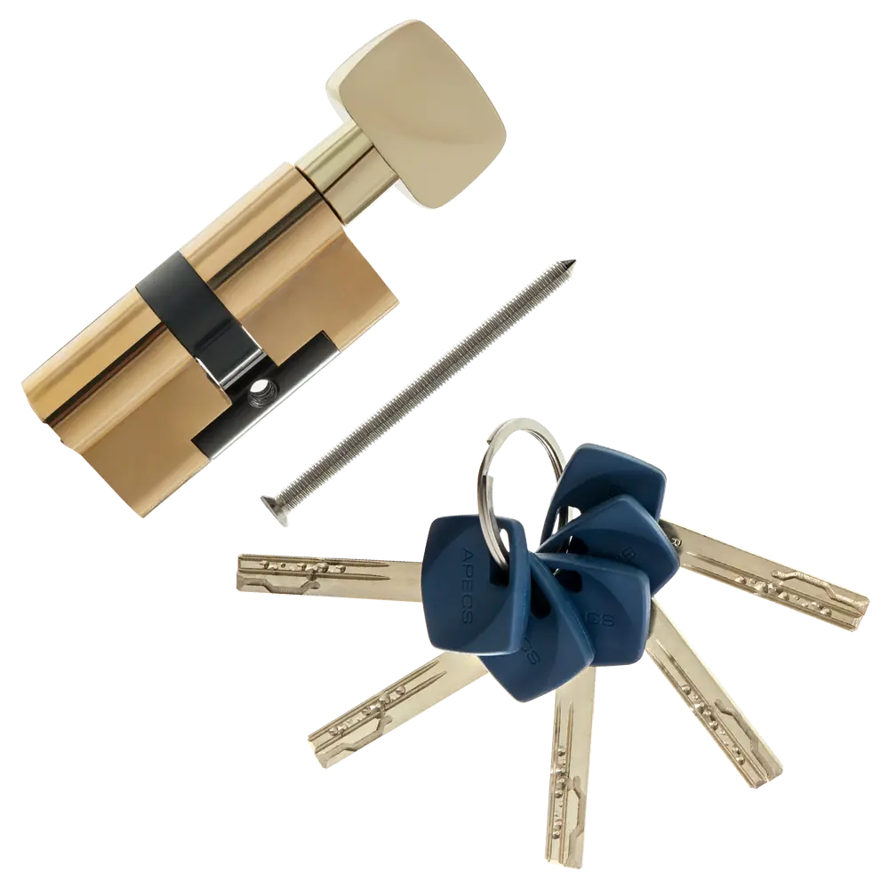 Цилиндр Apecs Premier XR-60-C15-G, 30x30 мм, ключ/вертушка, цвет золото ЦИЛИНДР APECS PREM XR-60-C15-G КЛ-ВЕРТ STLM-2179904 - Вид №1