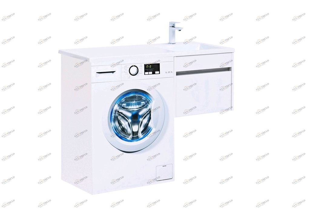 Тумба с раковиной Aquanet Токио 110 R белый (подвесная, 1 ящик) 0023691500235498