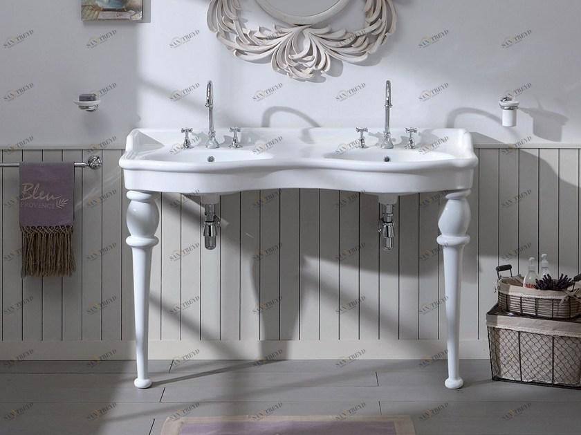 BLEU PROVENCE Двойная консольная мойка из керамики Provence '800 sun-id-1501634