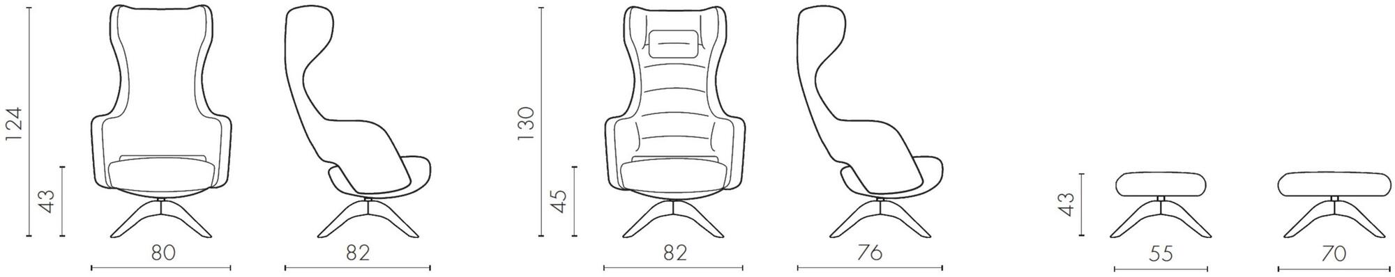 Sinetica Вращающееся кресло на козелке из ткани с подлокотниками Captain sun-id-1350845 - Вид №5