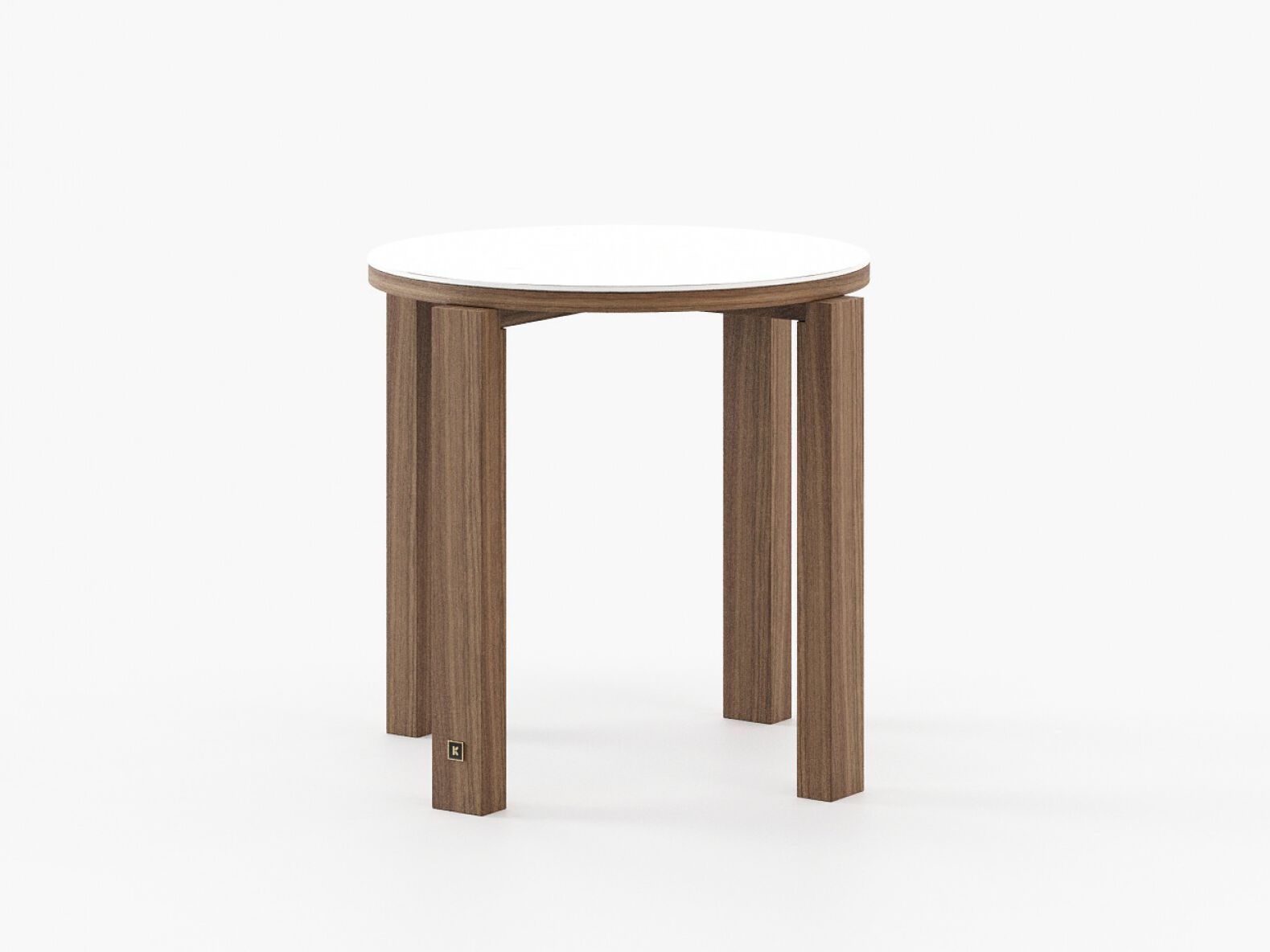 Высокий круглый деревянный журнальный столик Laskasas TASOS ARCH-00030807