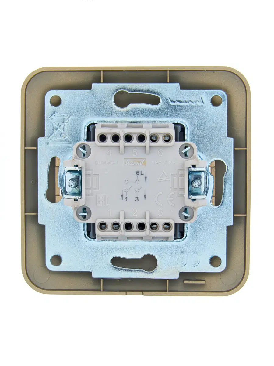 ASTI Выключатель двойной золото LEZARD 7081-3636-101 - Вид №1