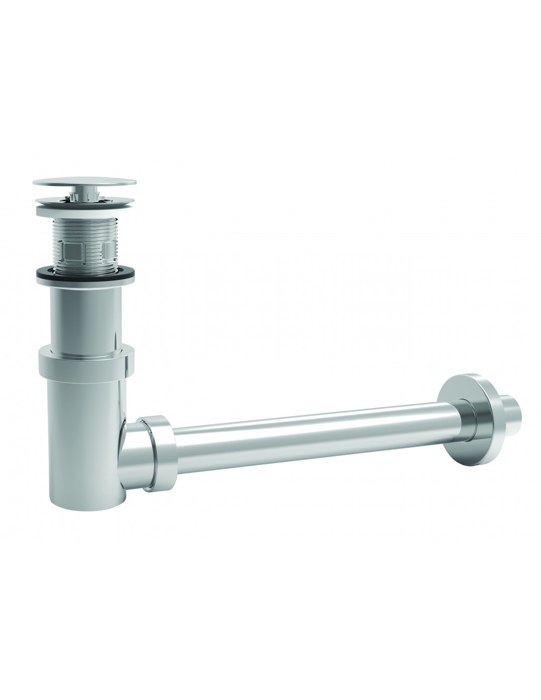 123300 000 00  Универсальный слив со встроенным сифоном Сифонетка для умывальника, фиксированный клапан Д. 65 мм, нержавеющая сталь и хромированный ABS Valentin Хром 