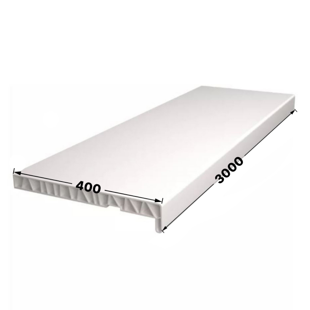 Подоконник ПВХ /белый/ 400х3000 STELLA STSR-1918