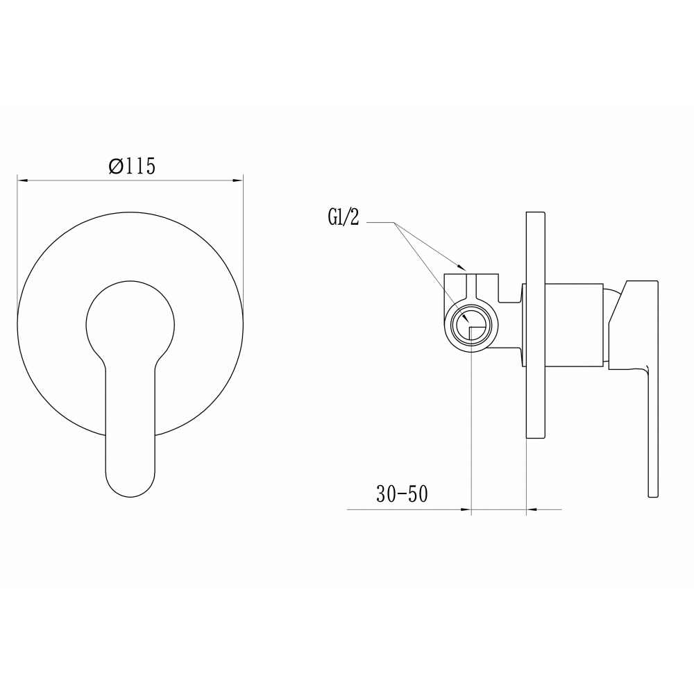 GZ 5102D Смеситель встраиваемый круглый Ganzer Бронза Ganzer Германия 13931 - Вид №2