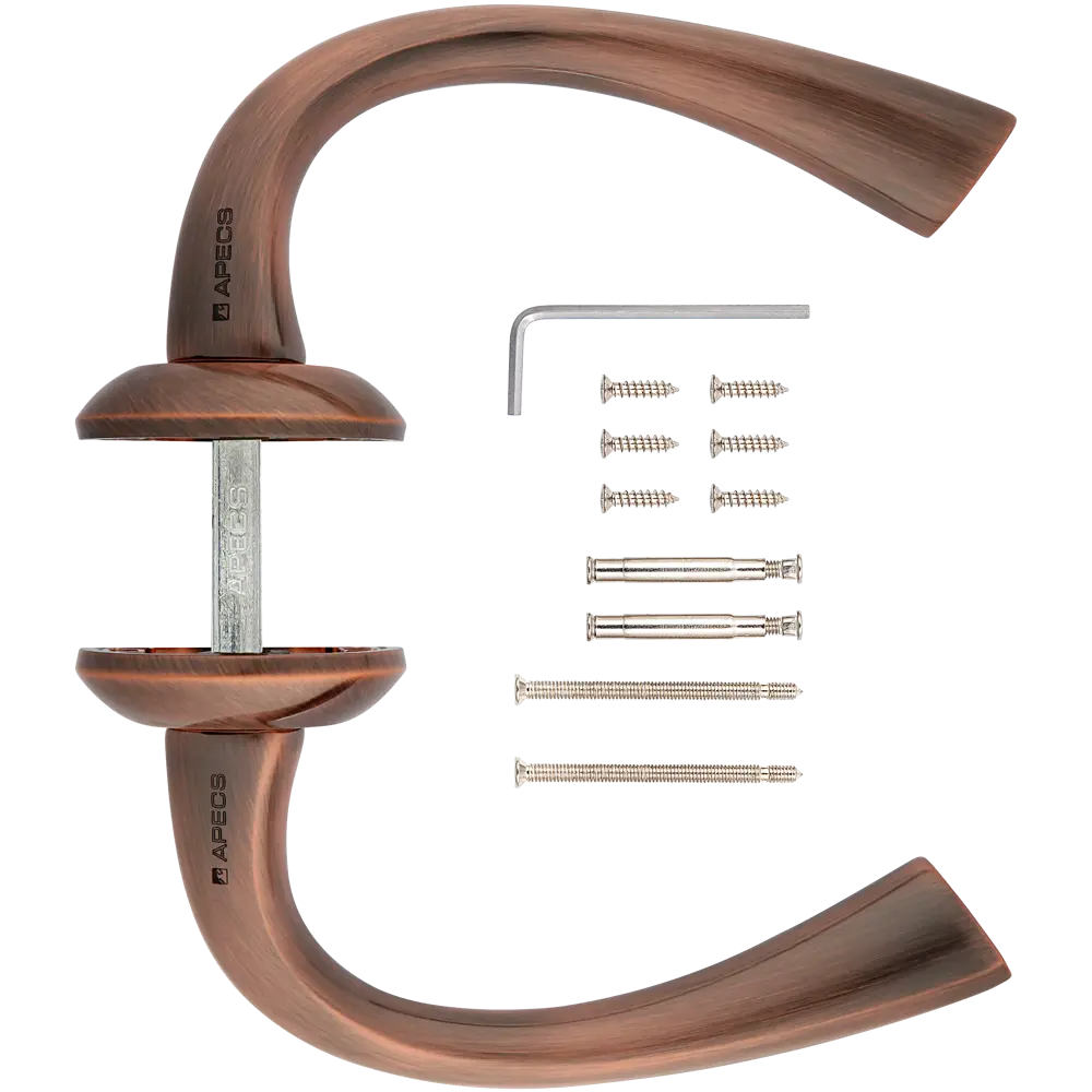 Ручка дверная на розетке Apecs «Premier» H-0579-Z-AC, ЦАМ, цвет старая медь STLM-2127678 - Вид №1