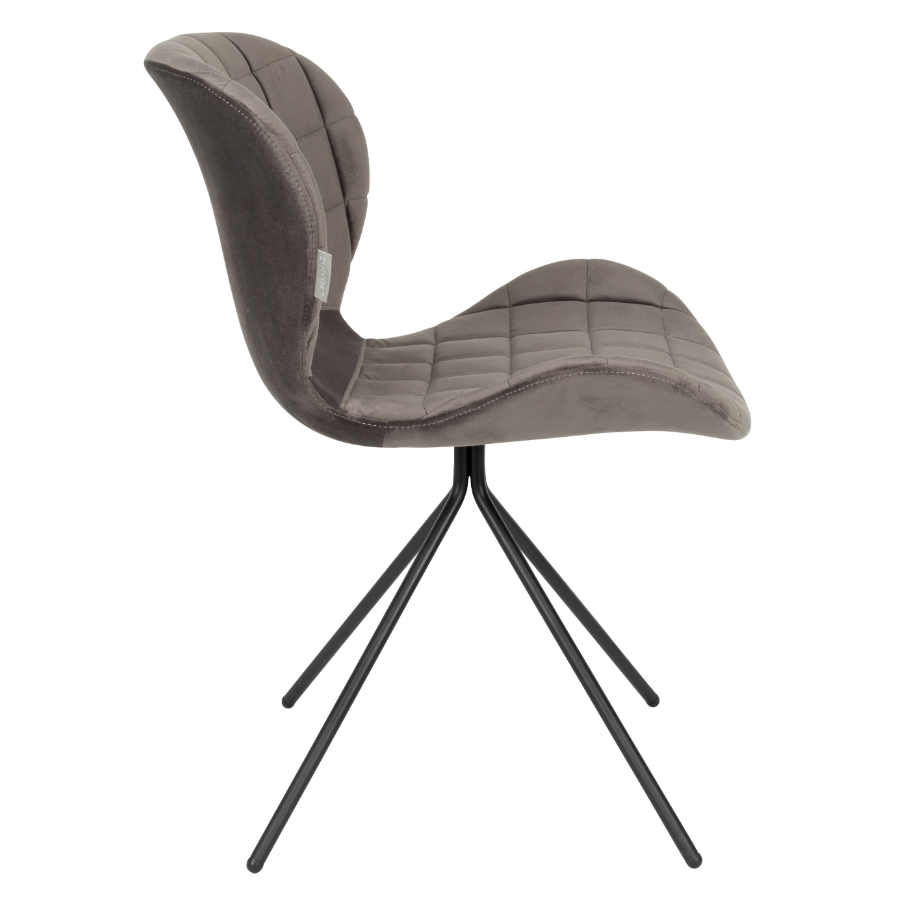 Стул OMG Velvet серый Zuiver 1100365 - Вид №8