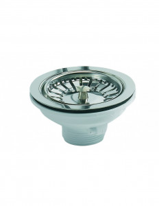 435600 000 00  Слив для раковины с корзиной, Д. 90 мм, Д. чаши 113 мм, зажим 0/18 мм, нержавеющая сталь Valentin Сталь