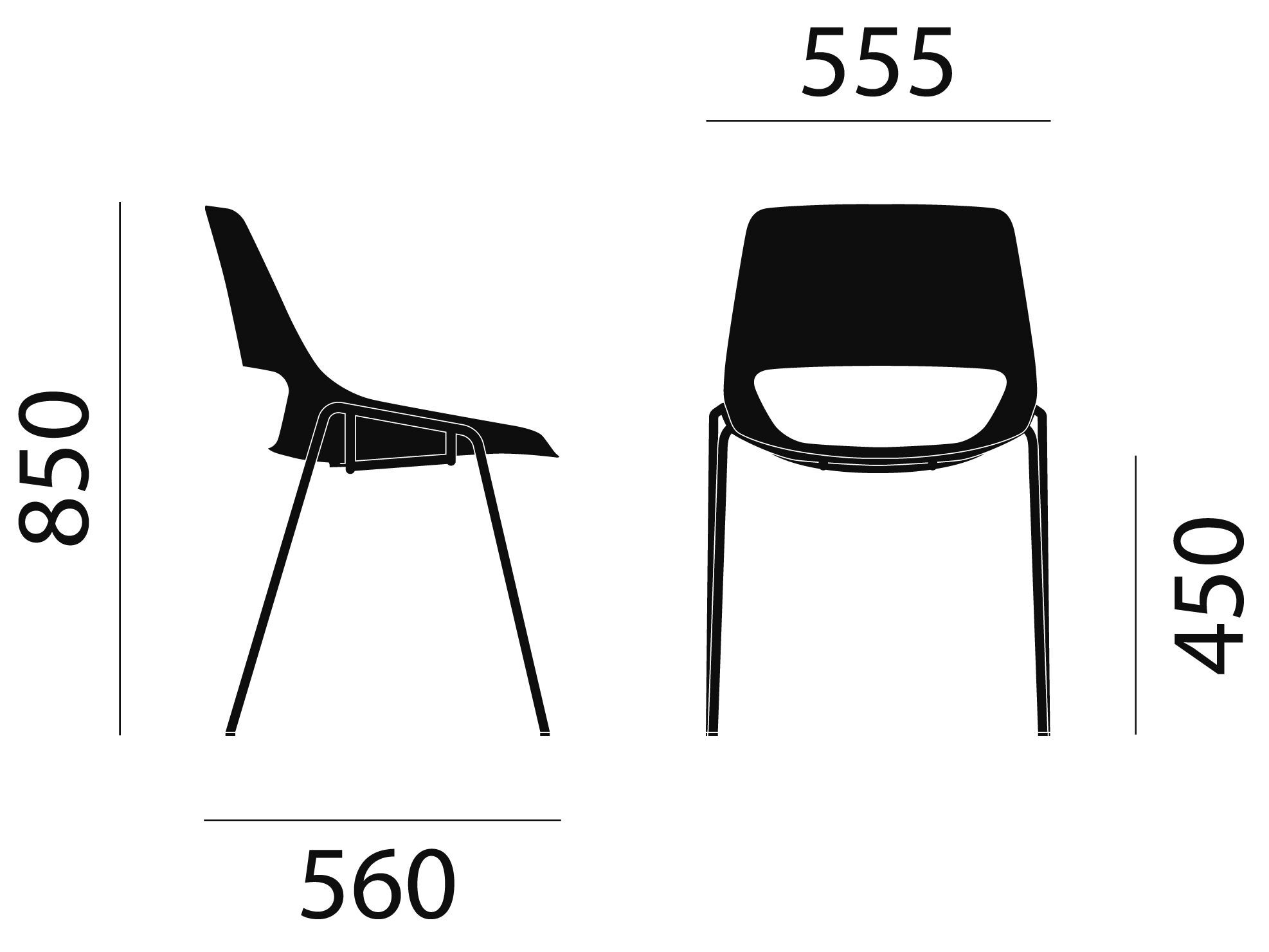 Штабелируемый стул из полипропилена для залов ожидания Brunner scoop ARCH-00118575 - Вид №3