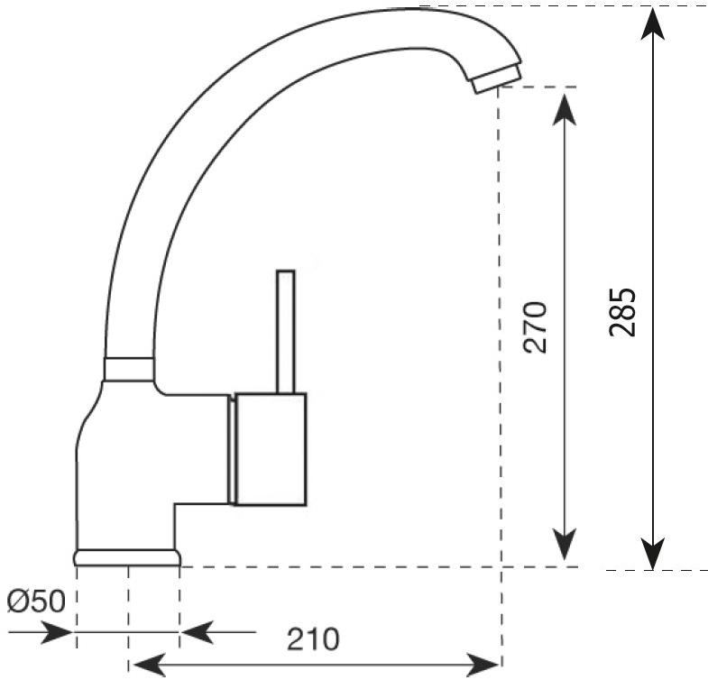 Paini Cox 78CR572D599TKM, 599 излив смеситель для кухни  - Вид №2
