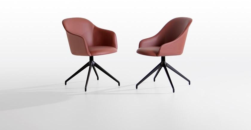 Potocco Поворотное кожаное кресло с подлокотниками Lyz 918 gi - Вид №1