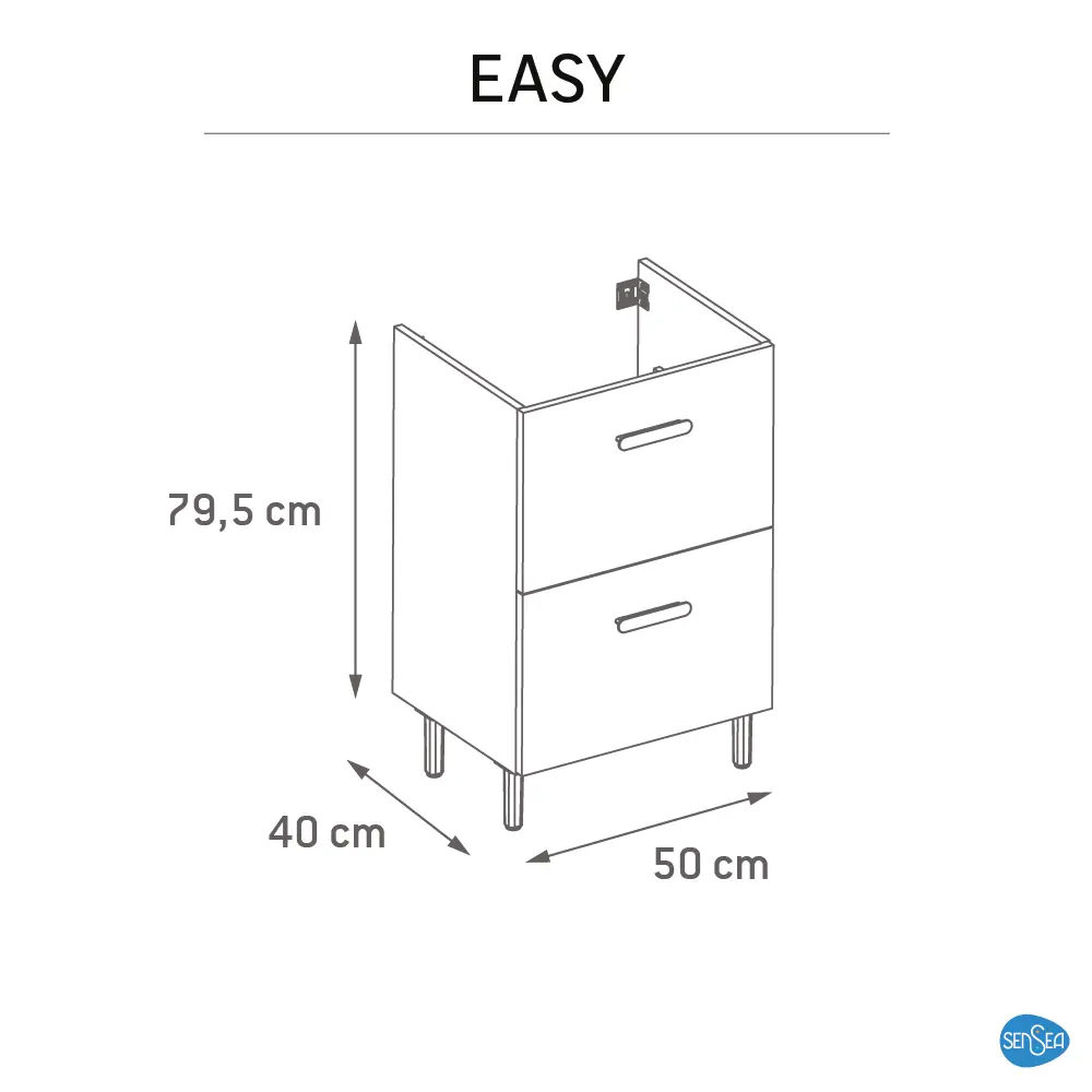 Тумба под раковину Sensea Easy напольная 50 см цвет дуб STLM-2030653 - Вид №11