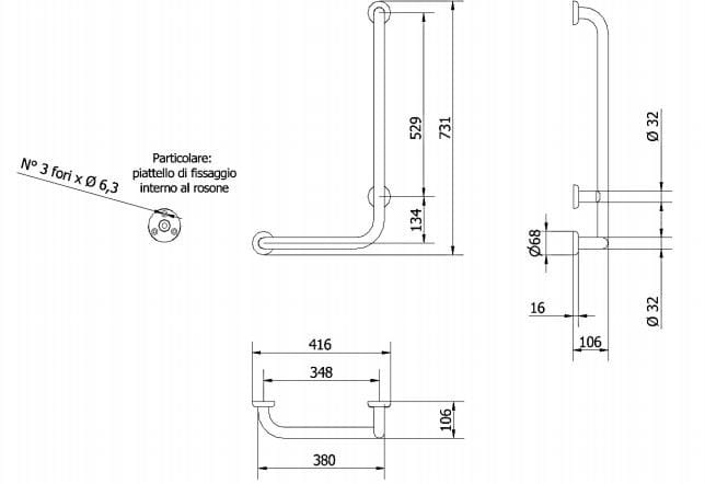 Угловая ручка с DX-стойкой Thermomat Soft ARCH-00101567 - Вид №2