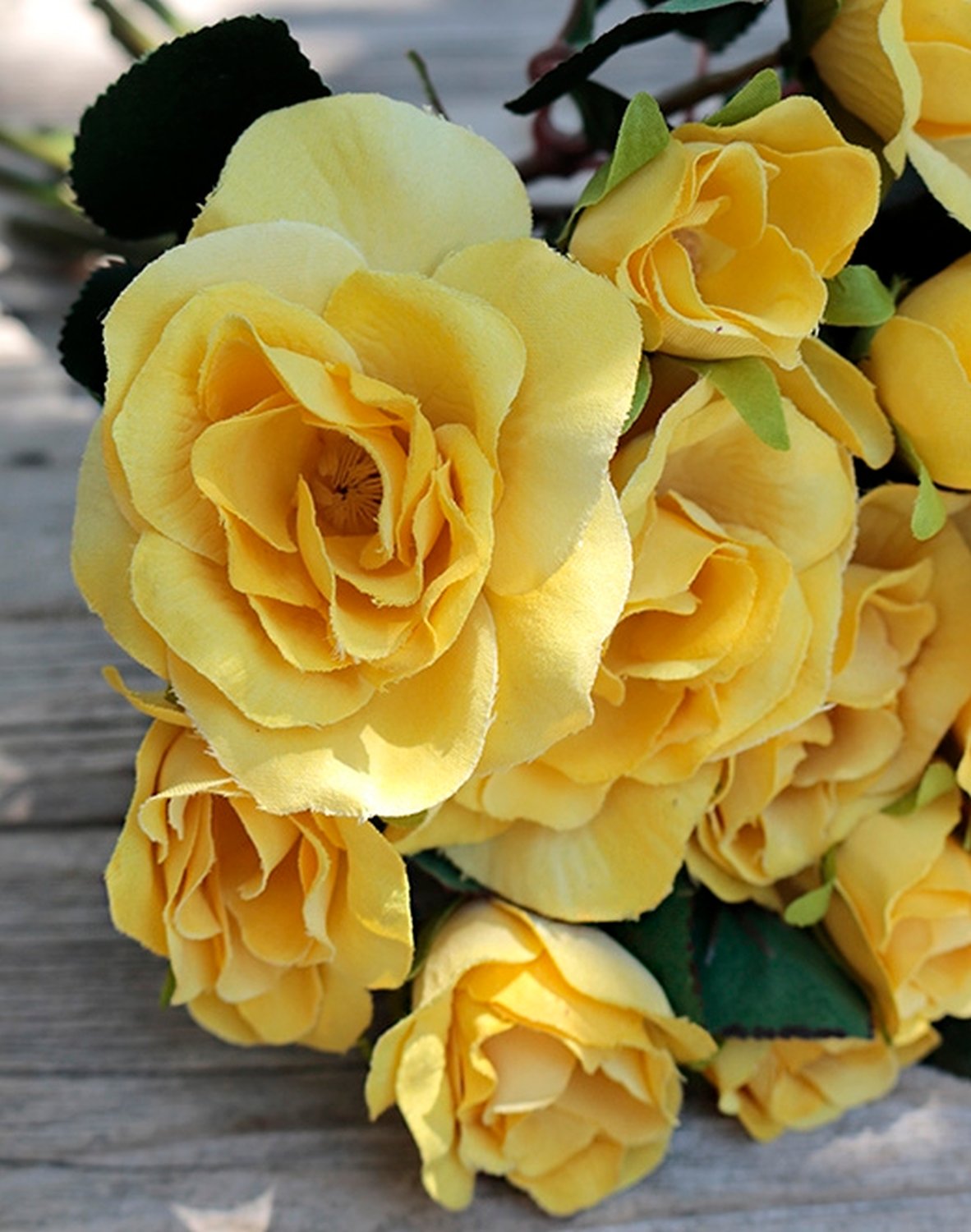 Искусственный букет роз, 28 см, 16 цветов, желтый Santreyd 3875 330 a2