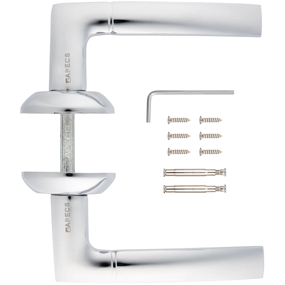 Ручка дверная на розетке Avers H-0875-A-NIS, алюминий, цвет матовый никель APECS STLM-2169551 - Вид №1