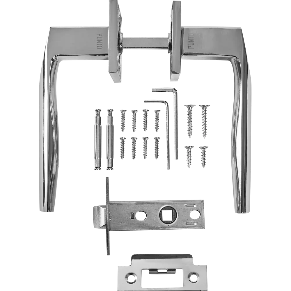 Дверные ручки Punto Cosmo без запирания комплект цвет хром STLM-2011203 - Вид №1