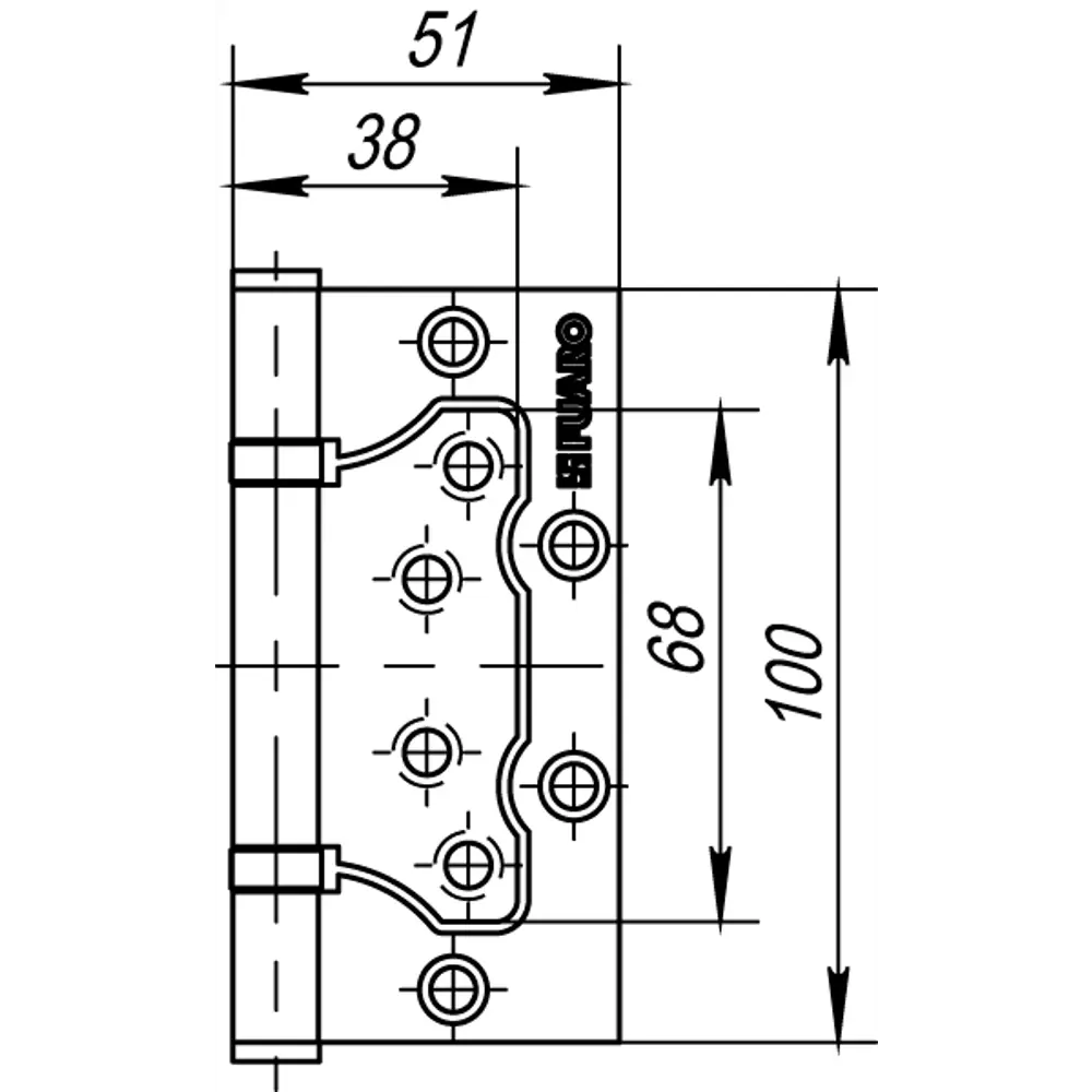 82105959 Петля без врезки N100500/2BB-CF/BL 100x75x2.5 мм сталь цвет кофе STLM-0019054 FUARO Home - Вид №7