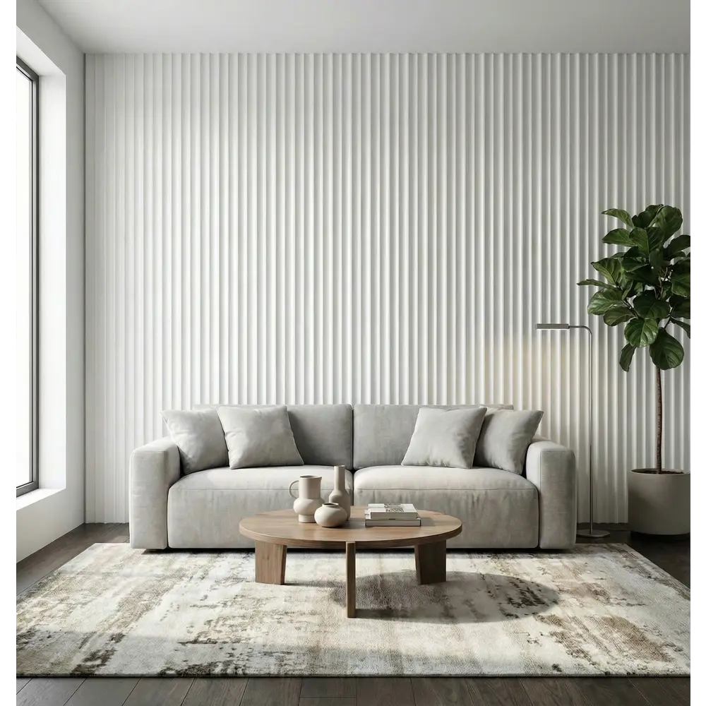 Реечная панель Волна прямоугольник МДФ цвет белый 2700x122x12 мм 4 шт Santreyd STLM-2160887 - Вид №4