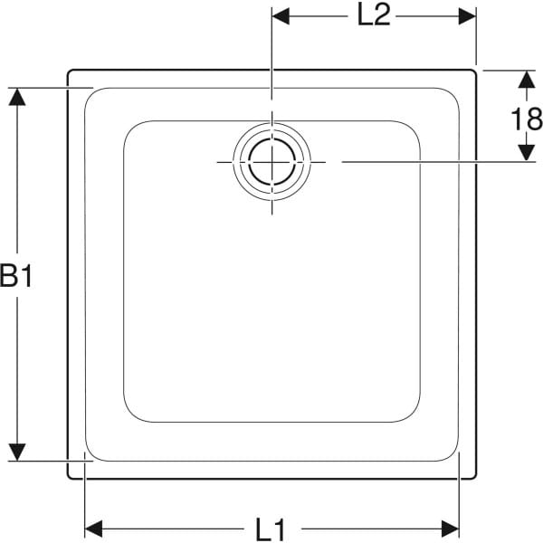 Квадратный нескользящий поддон для душа Geberit 45 ARCH-00030989 - Вид №2