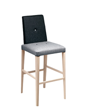 Punto 390 Барный стул с каркасом из бука, 4 ножки. Сиденье и спинка мягкие. Et al. Punto