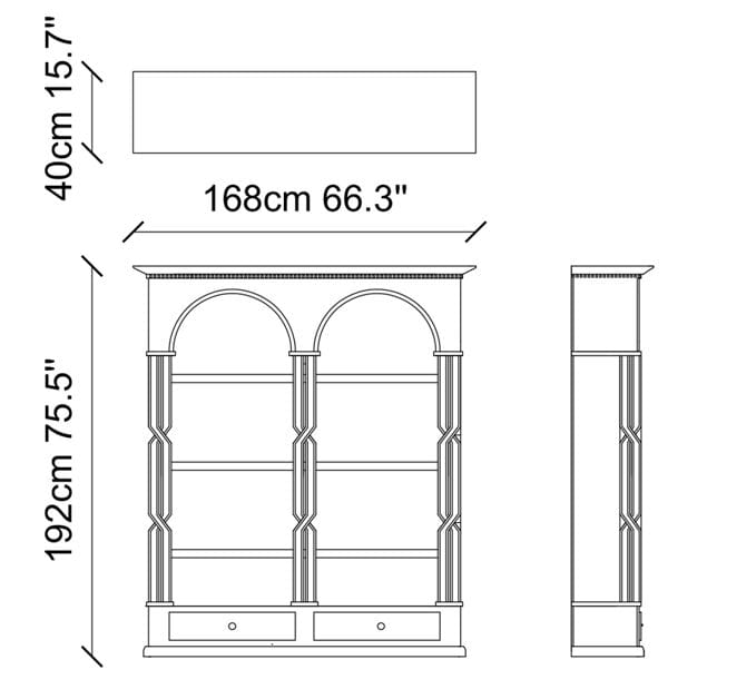 Отдельно стоящий деревянный книжный шкаф с ящиками NDESIGN Ezora ARCH-00080367 - Вид №5