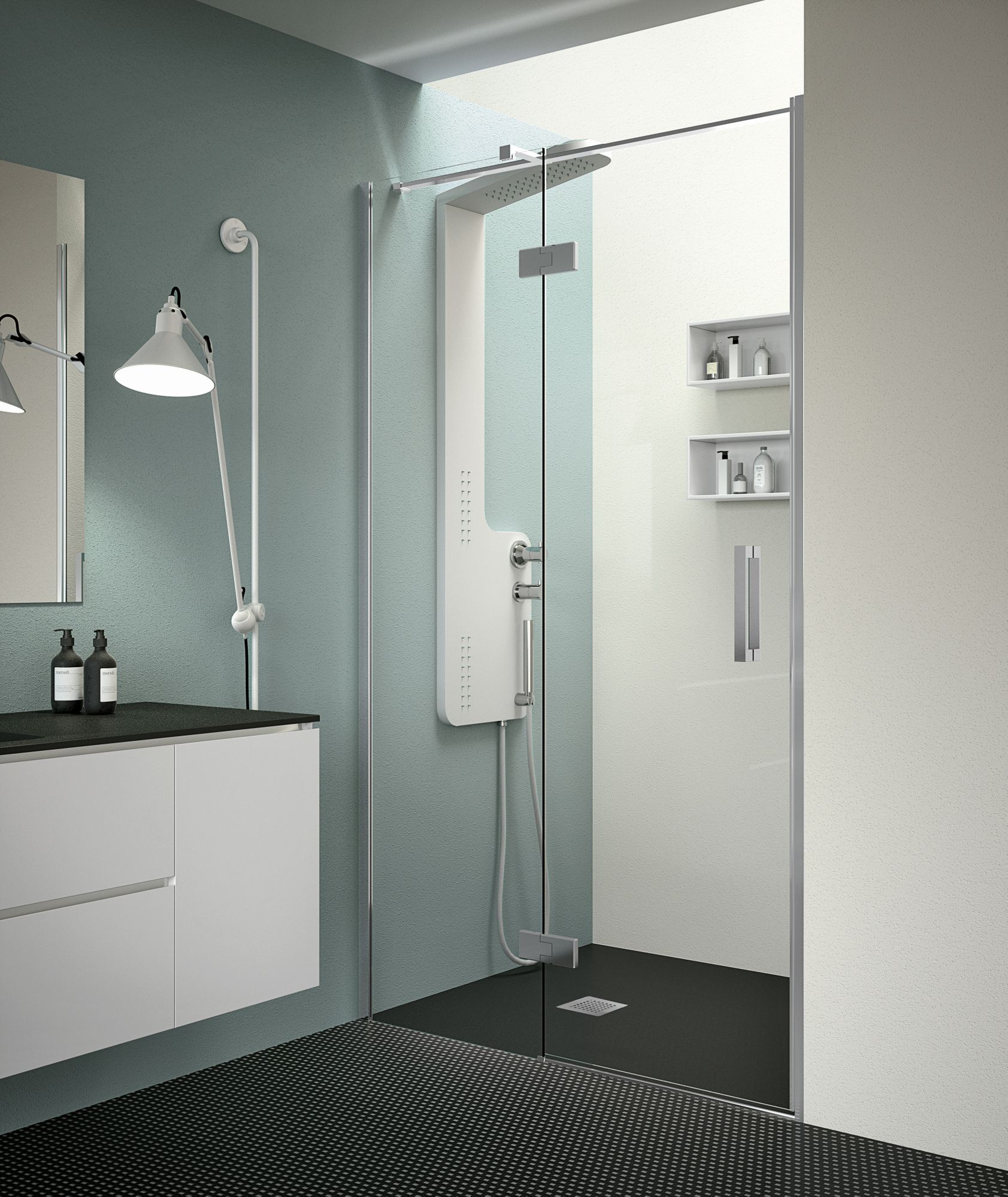 Нишевая душевая кабина с распашной дверью Gruppo Geromin Stylé ARCH-00108407 - Вид №3