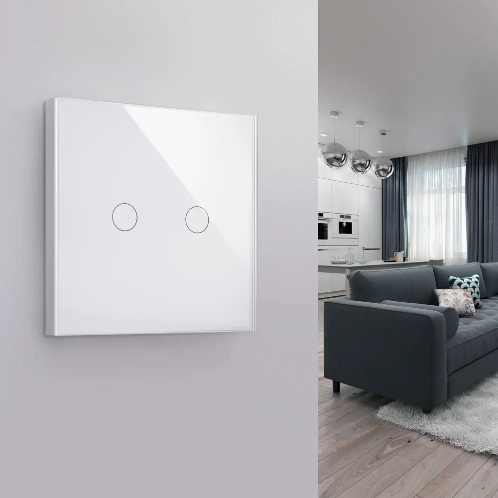 Выключатель сенсорный встраиваемый Rubetek RE-3317 2 клавиши, цвет белый STLM-2051761 - Вид №4