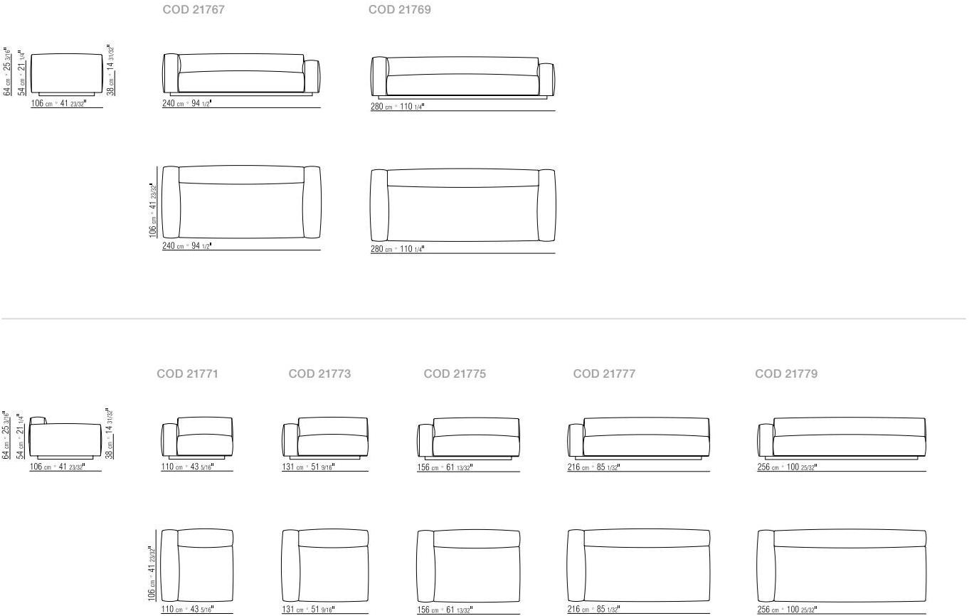 Flexform 2-х местный модульный диван из ткани Lario sun-id-1450495 - Вид №5