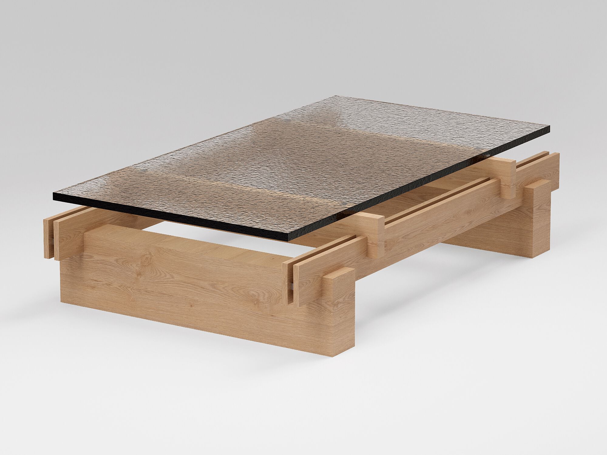 Низкий журнальный столик из дуба со стеклянной столешницей YET. Design Studio Off_Grid ARCH-00043247 - Вид №15