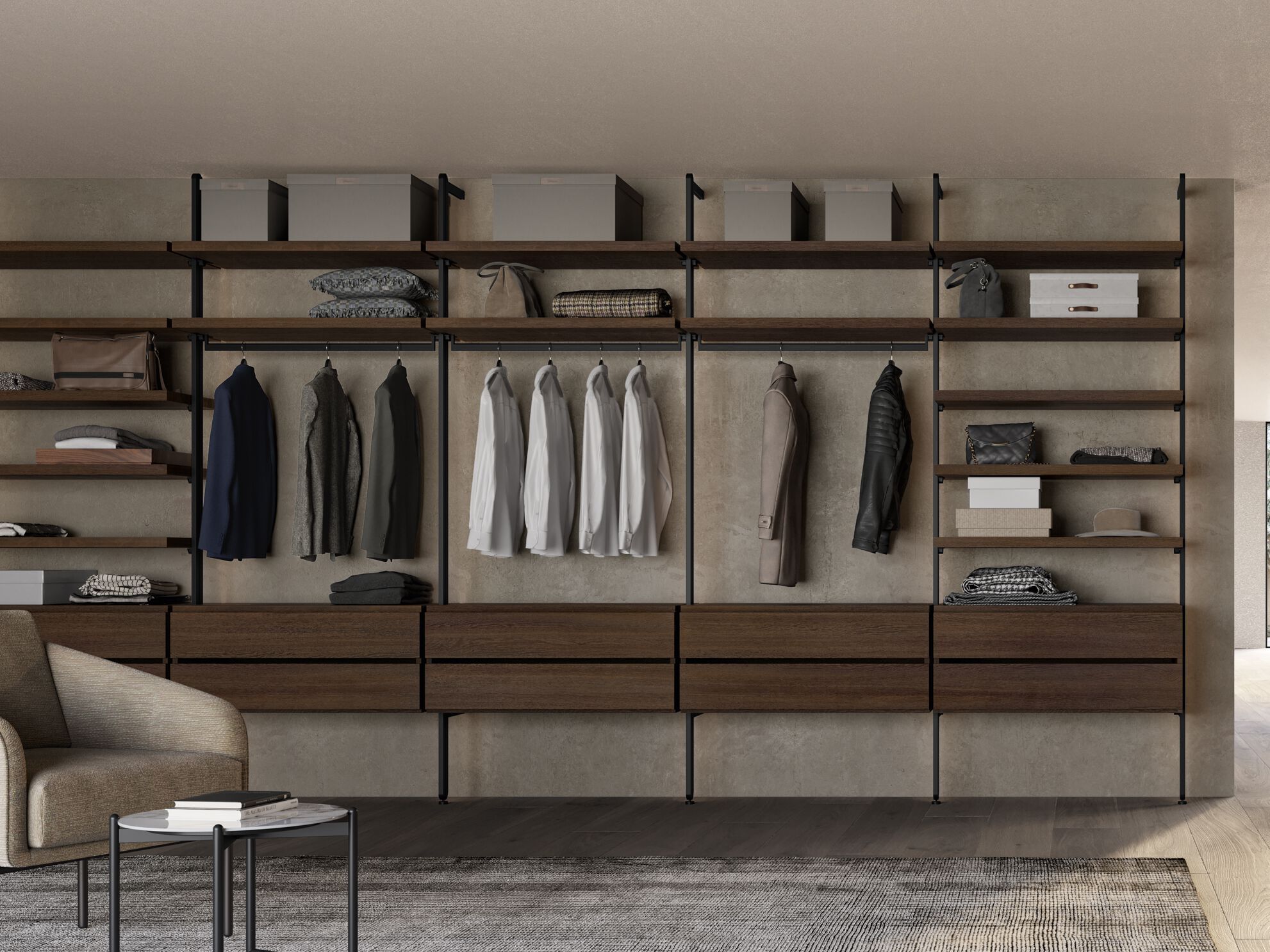 Модульная гардеробная с алюминиевыми рамами Dall'Agnese Wardrobe Collection ARCH-00135172