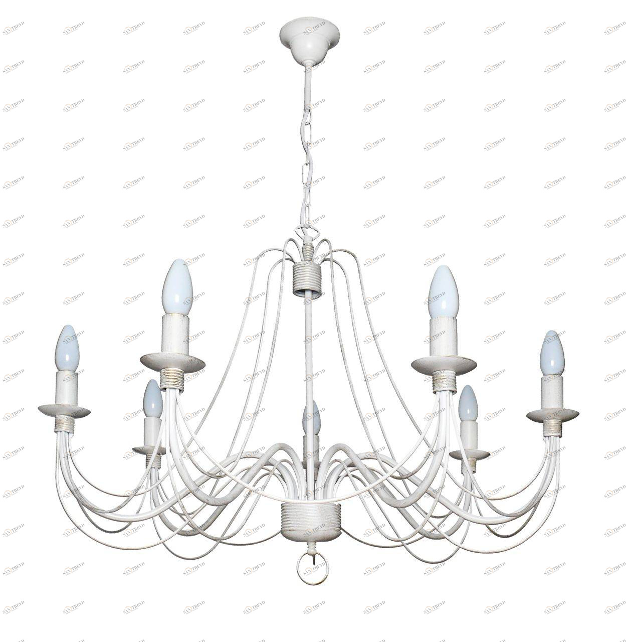 Люстра дизайнерская Belong белая 10009-7L SUPERNW СВЕЧИ 056836 Белый 